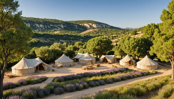 Quel camping dans le Luberon offre des vacances au cœur du parc naturel et quels sont les hébergements disponibles ?